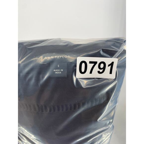 Ann Taylor Dress Small Black Linen Lace Classic Traditional Coastal Oversized - Picture 8 of 8